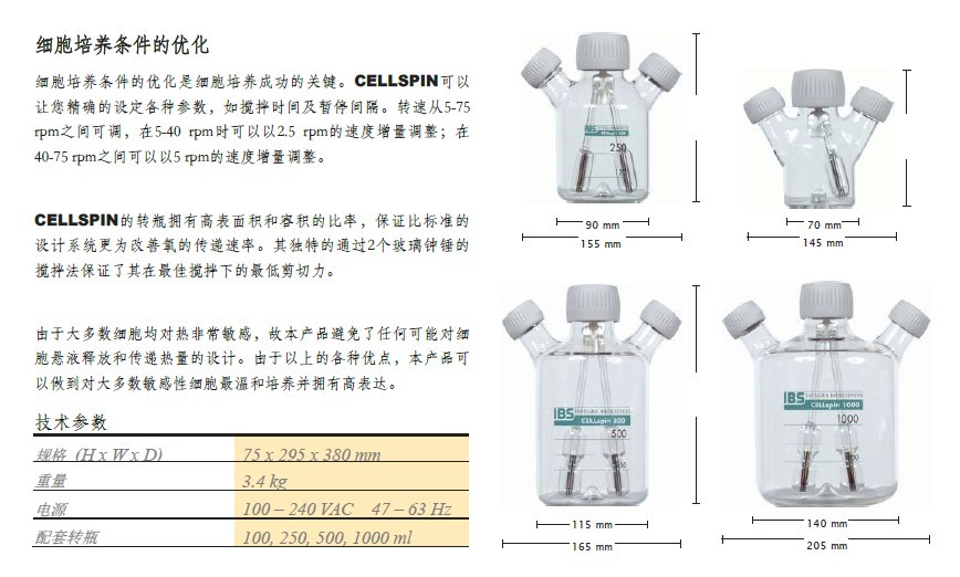 IBS瑞士CELLROLL/CELLSPIN细胞转瓶培养器/细胞培养滚瓶机