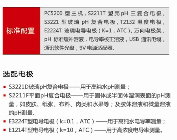 PC5200型台式pH计/电导率仪
