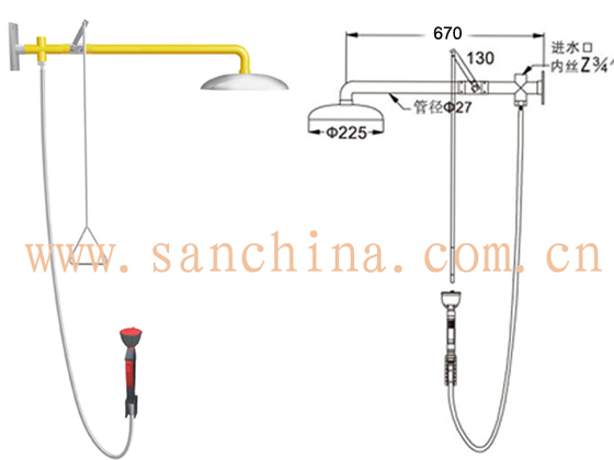 SAN-7107H复合式紧急冲淋洗眼器（TUV认证）