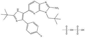 ATP竞争抑制剂|LY2228820(Ralimetinibdimesylate)|CAS 862507-23-1
